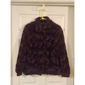 Sanctuary Clothing Womens Mock Neck Chubby Dark Shiraz Size L Faux Fur Jacket